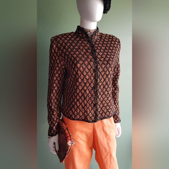 Adrianna Papell Evening MASTERPIECE Hand Embroidery Jacket πππ - Picture 4 of 10